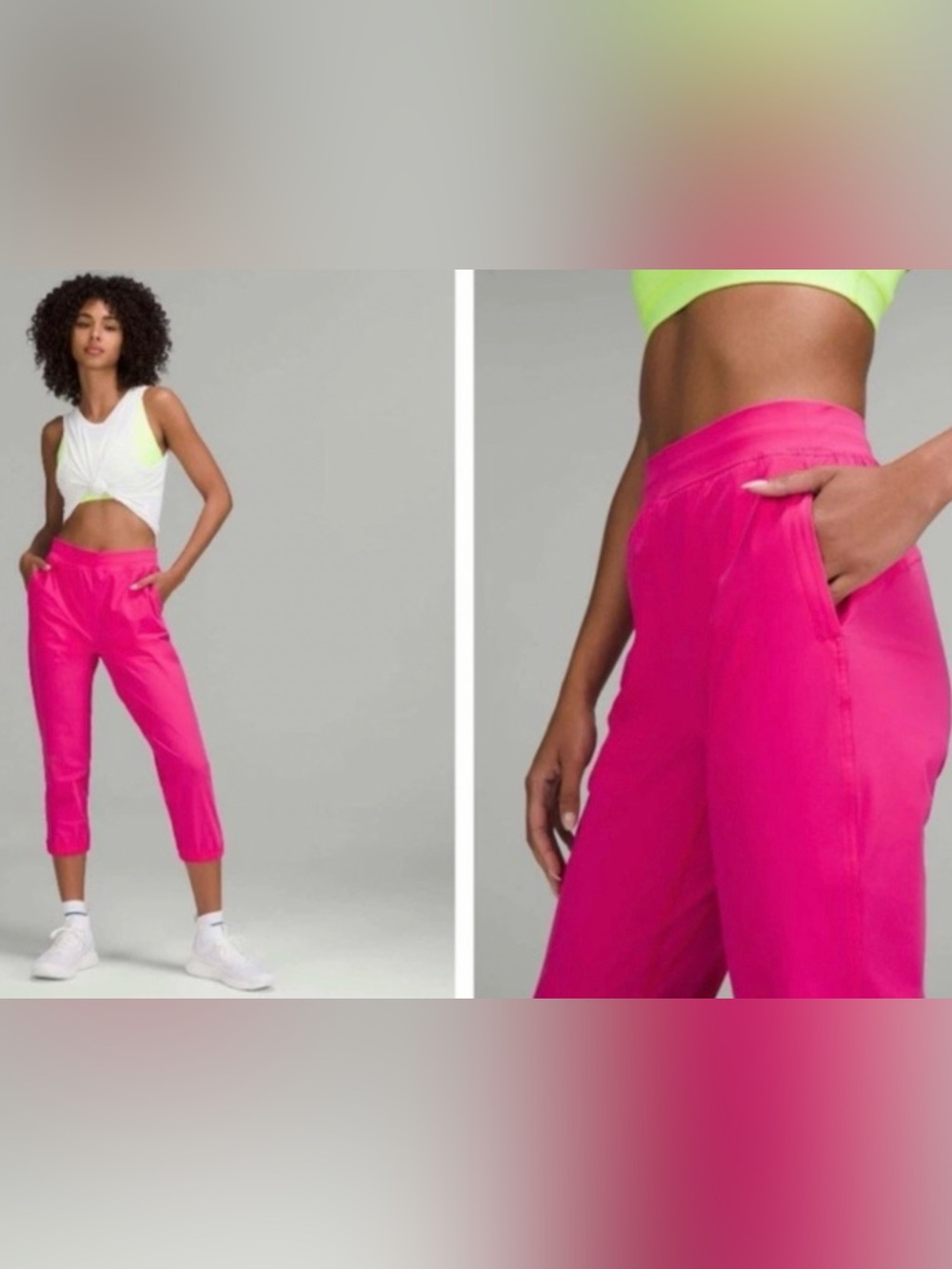 Adaptive State Cropped Jogger in “Sonic Pink”